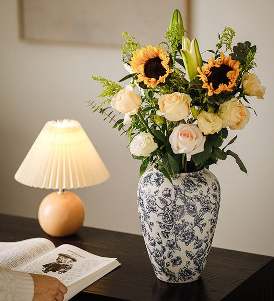 Porcelain Flower Vases, Modern Ceramic Bouquet Vases, Centerpiece on Dining Table, Flower Vase on Table, Handmade Water Holding Flower Vases-ArtWorkCrafts.com