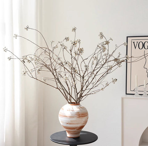 Dried Chinese Tallow Tree Twigs, Natural Decorations, 30 Inch Dried Long Twigs, Flower Arrangement, Handmade Artificial Flower, Natural Dried Branches-ArtWorkCrafts.com