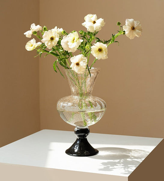 Contemporary Glass Vases, Mid Century Vases for Flowers, Handmade Modern Vases for Living Room, Unique Decorative Glass Vase, Centerpiece Vases on Table-ArtWorkCrafts.com