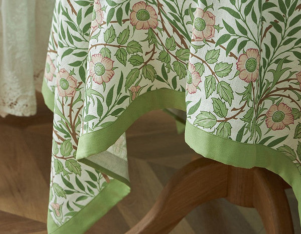 Large Rectangle Tablecloth for Dining Room Table, Square Tablecloth for Round Table, Farmhouse Table Cloth, Flower Pattern Tablecloth-ArtWorkCrafts.com