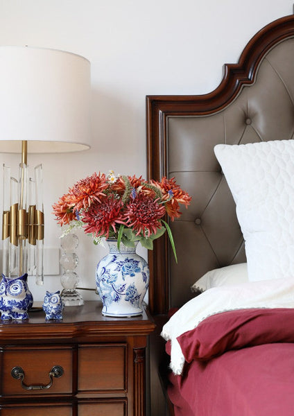 Handmade Flower Vase, Vintage Flower Vases on Dining Table, Porcelain Flower Vases, Centerpiece Ceramic Bouquet Vases-ArtWorkCrafts.com