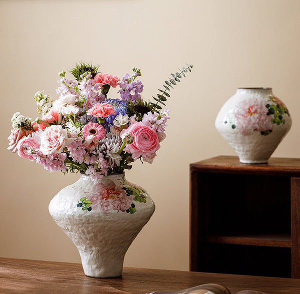 Modern Porcelain Flower Vases, Flower Vases on Table, Handmade Water Holding Flower Vases, Centerpiece on Dining Table, Ceramic Bouquet Vases-ArtWorkCrafts.com