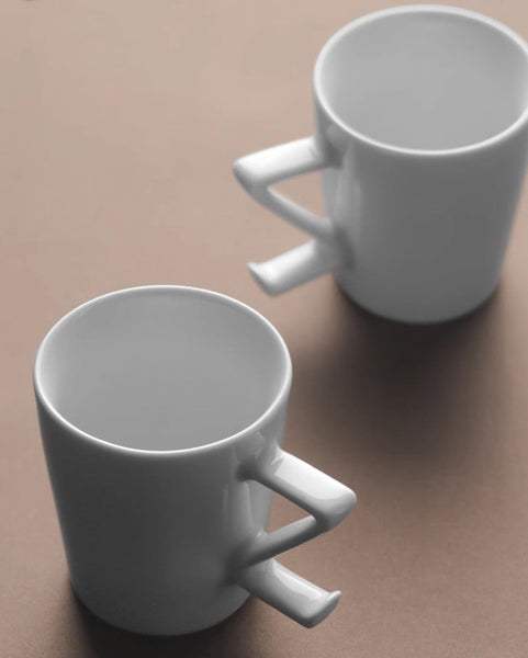 Modern Handmade Pottery Coffee Cup, Creative White Ceramic Coffee Mugs, Large Unique Tea Cup, Large Capacity Coffee Cups-ArtWorkCrafts.com