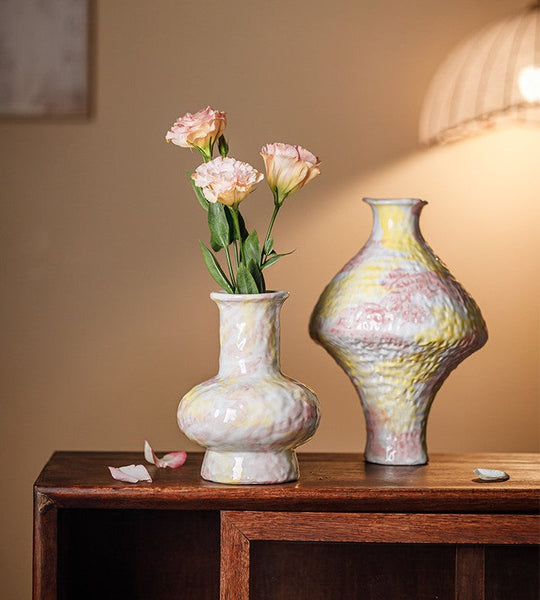 Modern Bouquet Flower Vases, Handmade Water Holding Flower Vases, Centerpiece on Dining Table, Large Flower Vase on Table, Pottery Flower Vases-ArtWorkCrafts.com