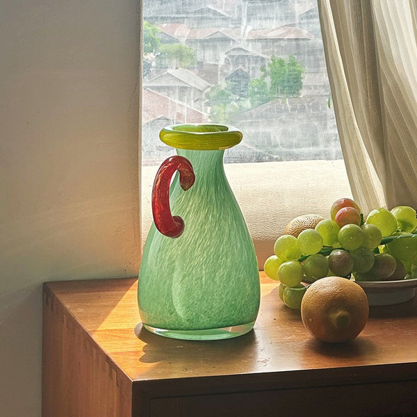 Small Flower Vase, Modern Glass Flower Vases, Handmade Glass Bud Vases, Water Holding Flower Vases, Flower Vases on Table-ArtWorkCrafts.com