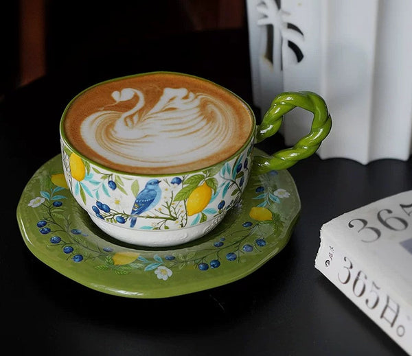 Ceramic Coffee Cups in Gift Box, British Afternoon Tea Cups Tea Cup and Saucer Set, Porcelain Tea Cup and Saucer Set-ArtWorkCrafts.com