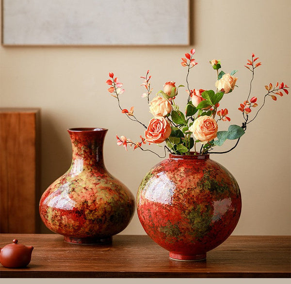 Handmade Water Holding Flower Vases, Large Pottery Flower Vases, Modern Bouquet Flower Vases, Centerpiece on Dining Table, Flower Vase on Table-ArtWorkCrafts.com