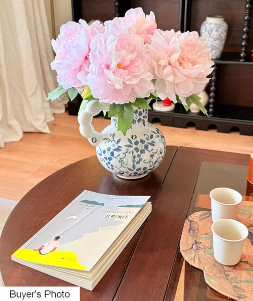 Handmade Water Holding Flower Vases, Rustic Porcelain Flower Vases, Ceramic Bud Vases, Small Flower Vases on Table-ArtWorkCrafts.com