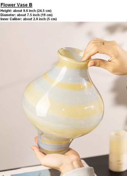 Handmade Liuli Vases, Color Glaze Vase, Contemporary Vases for Modern Home Decor, Modern Glass Bud Vases, Centerpiece Vases on Table-ArtWorkCrafts.com