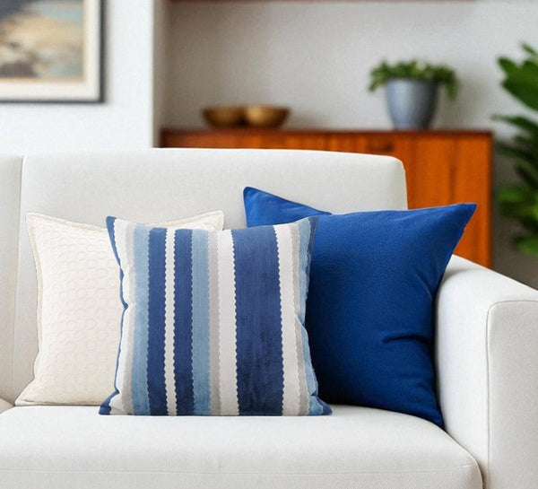 Contemporary Square Modern Throw Pillows for Couch, Large Abstract Blue Decorative Throw Pillows, Simple Throw Pillow for Interior Design, Modern Sofa Pillows-ArtWorkCrafts.com