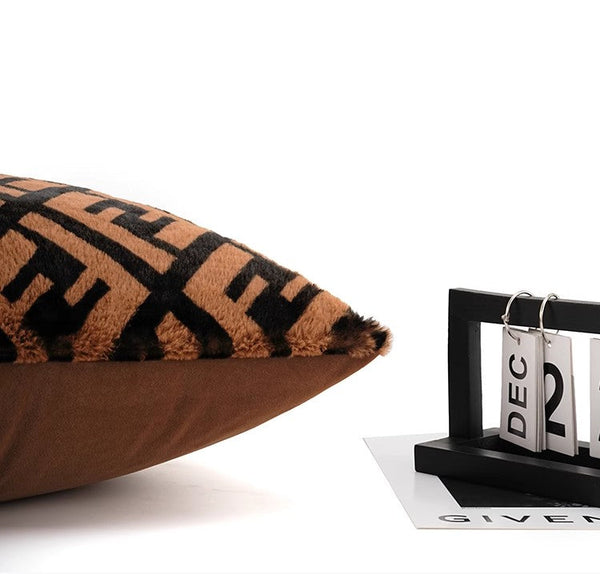 Decorative Pillow Covers, Brown Modern Pillows for Couch, Abstract Decorative Throw Pillows for Living Room, Large Modern Sofa Pillow Cases-ArtWorkCrafts.com