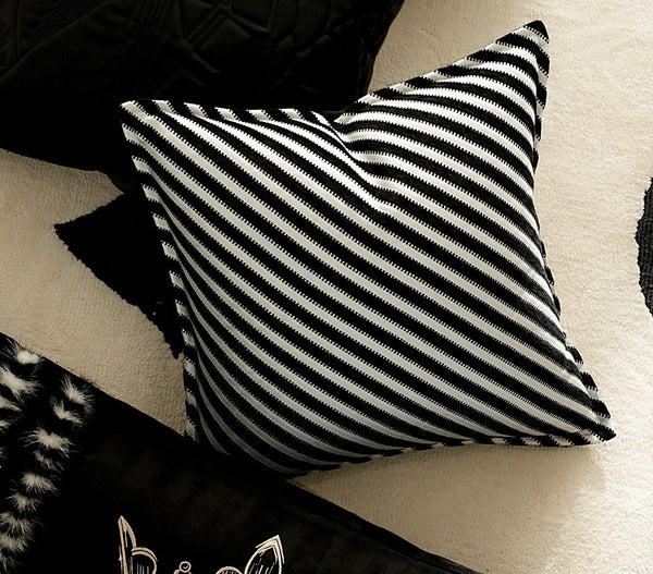 Modern Pillows for Couch, Black and White Stripe Modern Pillows, Decorative Throw Pillows for Living Room, Modern Sofa Pillows-ArtWorkCrafts.com