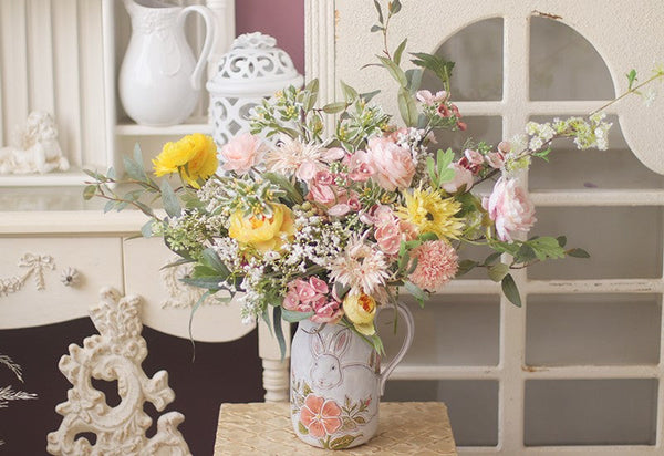Large Bunch of Romantic Flowers for Bedroom, Table Centerpiece, Artificial Floral for Living Room, Beautiful Flower Arrangement Ideas for Interior Design-ArtWorkCrafts.com