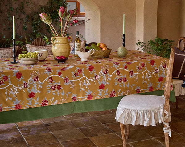 Farmhouse Table Cloth, Dining Room Flower Table Cloths, Large Square Tablecloth for Round Table, Extra Large Rectangular Table Covers for Kitchen-ArtWorkCrafts.com