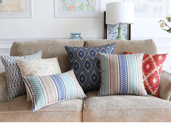 Geometric Pattern Throw Pillows, Modern Pillows for Couch, Decorative Throw Pillow, Sofa Pillows for Living Room-ArtWorkCrafts.com