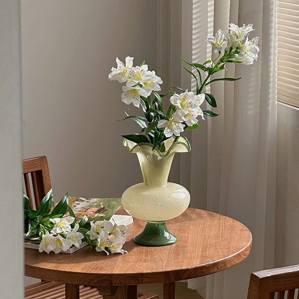 Bouquet Flower Vase, Vintage Glass Flower Vases, Water Holding Flower Vases, Glass Bud Vases, Handmade Flower Vases on Table-ArtWorkCrafts.com