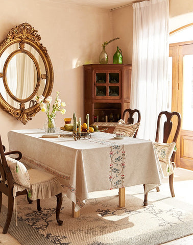Spring Flower Table Covers for Round Table, Large Modern Rectangle Tablecloth for Dining Table, Farmhouse Table Cloth for Oval Table, Square Tablecloth for Kitchen-ArtWorkCrafts.com