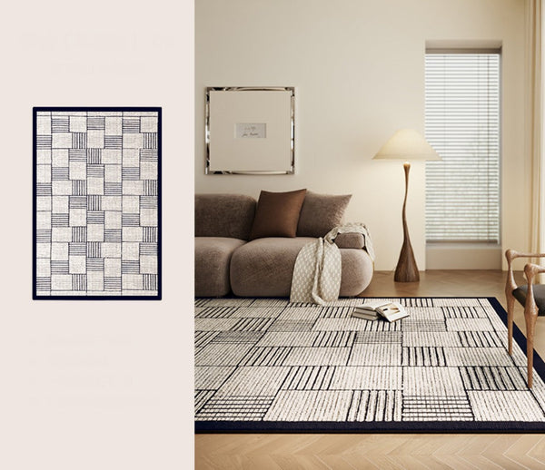 Living Room Contemporary Modern Rugs, Modern Rugs for Dining Room, Large Abstract Geometric Modern Rugs, Bedroom Modern Rugs-ArtWorkCrafts.com