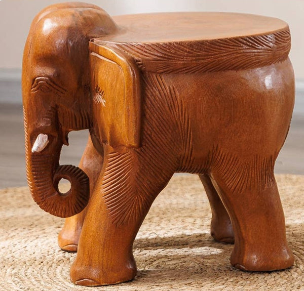 Dining Table Stool, Handmade Solid Wood low Stool, Elephant Wooden Stool, Elephant Sofa Stool, Creative Shoe-changing Stool-ArtWorkCrafts.com