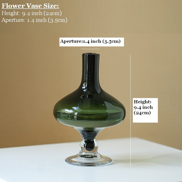 Decorative Glass Vase, Mid Century Glass Vases, Handmade Modern Vases for Bedroom, Centerpiece Contemporary Vases on Table, Modern Glass Vase for Flowers-ArtWorkCrafts.com