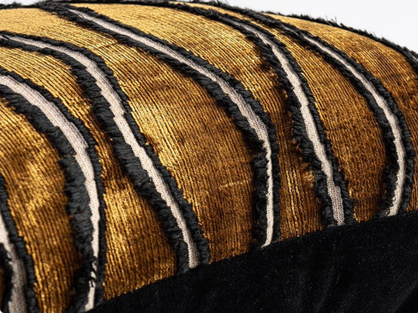 Golden Contemporary Pillows, Abstract Decorative Throw Pillows, Square Modern Throw Pillows for Couch, Large Simple Throw Pillow for Interior Design-ArtWorkCrafts.com