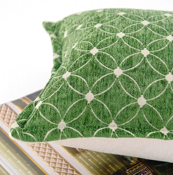 Large Green Pillows for Interior Design, Contemporary Modern Sofa Pillows, Luxury Square Modern Throw Pillows for Couch, Decorative Throw Pillows for Bedroom-ArtWorkCrafts.com