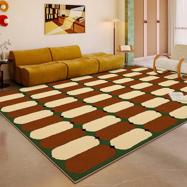 Geometric Modern Rugs, Mid Century Contemporary Rugs, Modern Living Room Rug Ideas, Colorful Area Rugs for Dining Room-ArtWorkCrafts.com