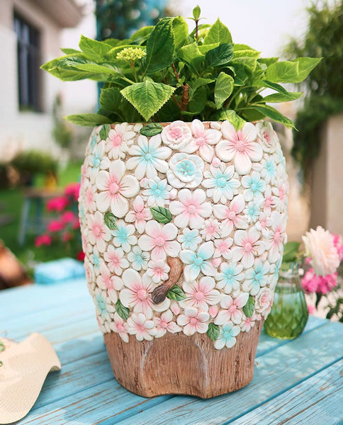 Beautiful Elephant Flowerpot, Modern Garden Flower Pot, Unique Animal Statue for Garden Ornaments, Resin Statue for Garden, Villa Outdoor Decor Gardening Ideas-ArtWorkCrafts.com