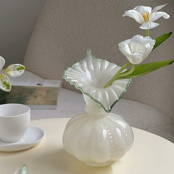 Modern Glass Flower Vases, Handmade Glass Bud Vases, Water Holding Flower Vases, Flower Vases on Table, Small Flower Vase-ArtWorkCrafts.com