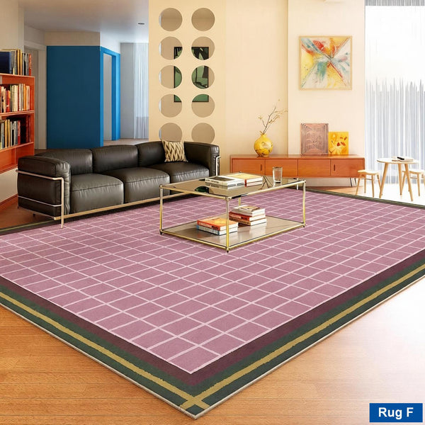 Mid Century Modern Rugs, Contemporary Modern Rugs under Coffee Table, Colorful Modern Rugs for Living Room, Dining Room Geometric Modern Rugs-ArtWorkCrafts.com