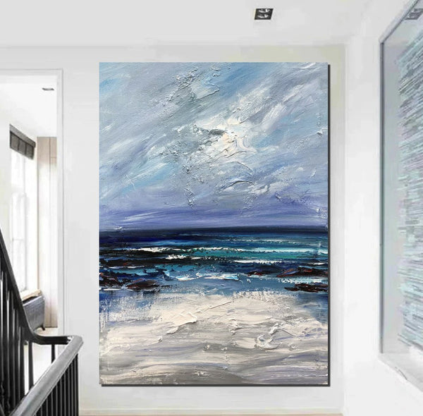 Extra Large Abstract Paintings on Canvas, Abstract Landscape Paintings for Bedroom, Hand Painted Abstract Painting, Bedroom Wall Art Ideas-ArtWorkCrafts.com