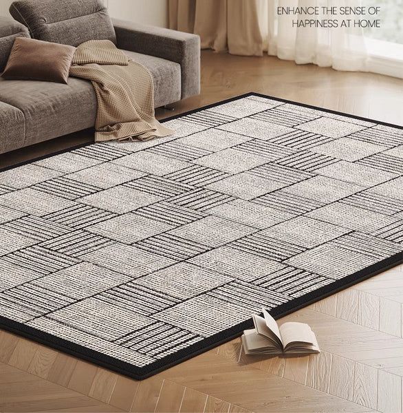 Living Room Contemporary Modern Rugs, Modern Rugs for Dining Room, Large Abstract Geometric Modern Rugs, Bedroom Modern Rugs-ArtWorkCrafts.com