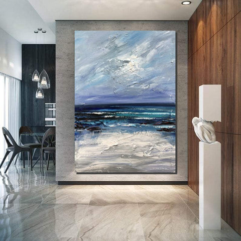 Extra Large Abstract Paintings on Canvas, Abstract Landscape Paintings for Bedroom, Hand Painted Abstract Painting, Bedroom Wall Art Ideas-ArtWorkCrafts.com