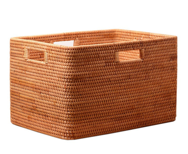 Storage Baskets for Bedroom, Large Laundry Storage Basket for Clothes, Rectangular Storage Basket, Rattan Baskets, Storage Baskets for Shelves-ArtWorkCrafts.com