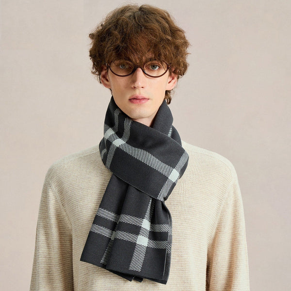 Long Wool Man Scarf, Formal Men Scarf Styles, Men's Winter Scarves, Fashion Men Scarf, Unique Gifts for Men, Men's Wool Scarf Winter, Business Casual Scarf for Men