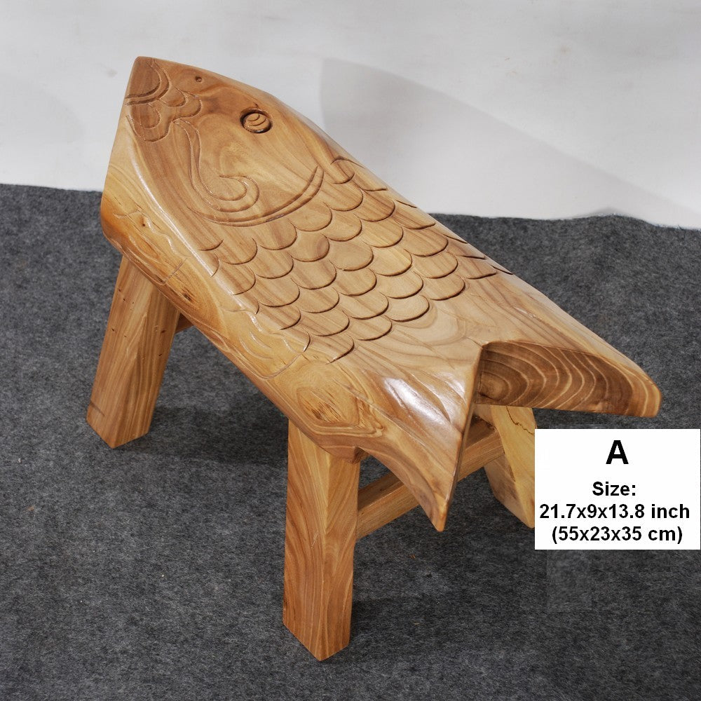 Handmade Solid Wood low Stool, Creative Shoe-changing Stool, Old Elm Wood Stool, Children's Wooden Stool, Sofa Stool, Dining Table Stool-ArtWorkCrafts.com