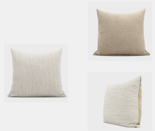 Contemporary Light Brown Modern Sofa Pillows, Large Square Modern Throw Pillows for Couch, Simple Decorative Throw Pillows, Large Throw Pillow for Interior Design-ArtWorkCrafts.com