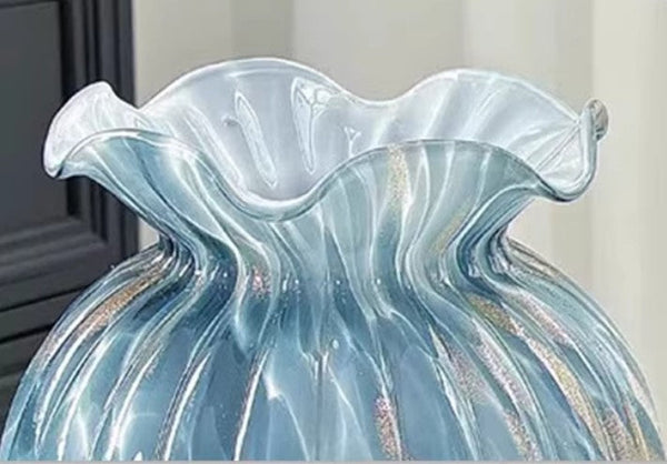 Modern Glass Bud Vases, Centerpiece Vases on Table, Handmade Liuli Vases, Color Glaze Vase, Contemporary Vases for Modern Home Decor-ArtWorkCrafts.com