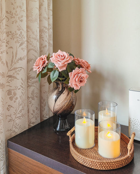 Vintage Glass Flower Vases, Water Holding Flower Vases, Handmade Glass Bud Vases, Flower Vases on Table