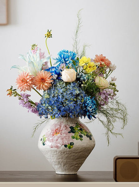 Flower Vases on Table, Handmade Water Holding Flower Vases, Centerpiece on Dining Table, Modern Porcelain Flower Vases, Ceramic Bouquet Vases-ArtWorkCrafts.com