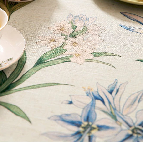 Linen Farmhouse Table Cloth, Large Modern Rectangle Tablecloth Ideas for Dining Table, Square Linen Tablecloth for Round Dining Room Table-ArtWorkCrafts.com