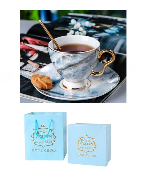 Elegant Ceramic Coffee Cups, 6.8 oz Tea Cup and Saucer in Gift Box as Birthday Gift, Beautiful British Tea Cups, Royal Porcelain Tea Cup Set-ArtWorkCrafts.com