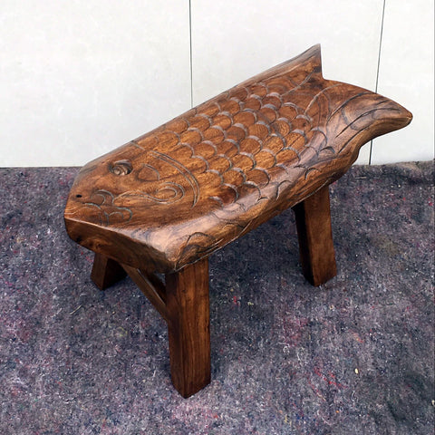 Creative Shoe-changing Stool, Handmade Solid Wood low Stool, Vintage Old Elm Wood Stool, Children's Wooden Stool, Sofa Stool, Dining Table Stool-ArtWorkCrafts.com
