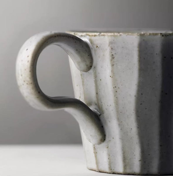 Handmade Pottery Coffee Cup, Creative Ceramic Coffee Cup with Saucer, Unique Tea Cup and Saucer, Modern Tea Cup Set for Traditional Afternoon Tea-ArtWorkCrafts.com