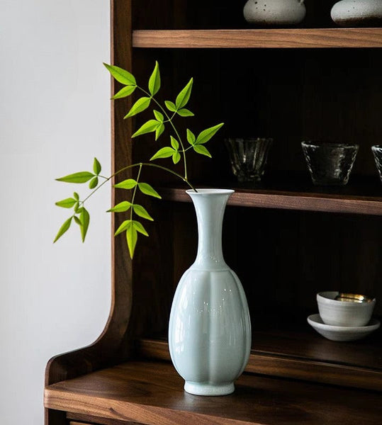 Small Flower Vases on Table, Rustic Porcelain Flower Vases, Ceramic Bud Vases, Handmade Water Holding Flower Vase-ArtWorkCrafts.com