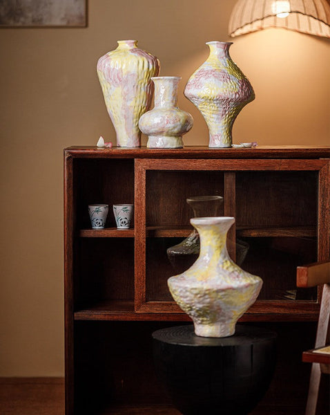 Handmade Water Holding Flower Vases, Modern Bouquet Flower Vases, Centerpiece on Dining Table, Large Flower Vase on Table, Pottery Flower Vases-ArtWorkCrafts.com