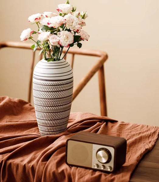 Modern Bouquet Flower Vases, Centerpiece on Dining Table, Large Flower Vase on Table, Handmade Pottery Flower Vases Urn, Water Holding Flower Vases-ArtWorkCrafts.com