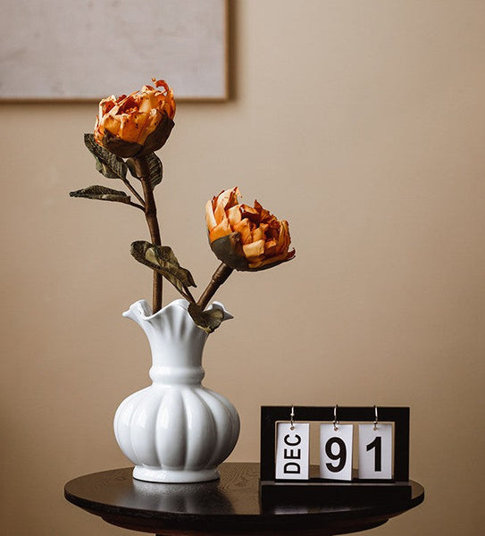 Ceramic Bud Vases, Small Flower Vases on Table, Handmade Water Holding Flower Vase, Rustic Porcelain Flower Vases-ArtWorkCrafts.com