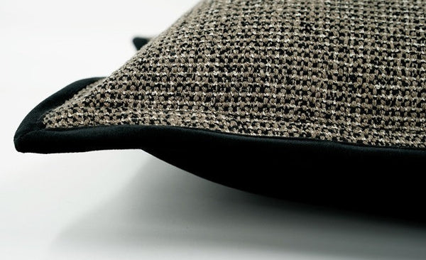 Large Grey Black Decorative Throw Pillows, Contemporary Square Modern Throw Pillows for Couch, Large Modern Sofa Pillows, Simple Throw Pillow for Interior Design-ArtWorkCrafts.com