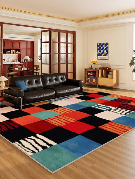 Modern Colorful Rugs for Dining Room, Contemporary Rugs for Bedroom, Mid Century Modern Rugs Next to Bed, Abstract Modern Carpets for Living Room